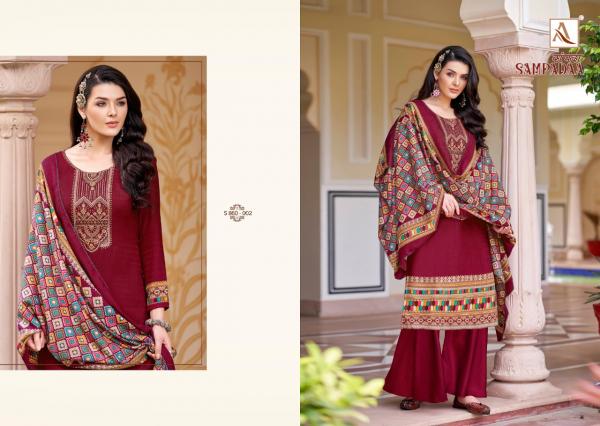 Alok Sampadaa Designer Pashmina Embroidery Salwar 